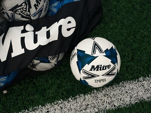 Mitre Adult Impel One 24 Football, White/Black/Tidal Teal, 4 - Image 7