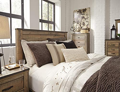 Signature Design By Ashley Trinell Rustic Panel Headboard, King/California, Warm Brown #TOP1