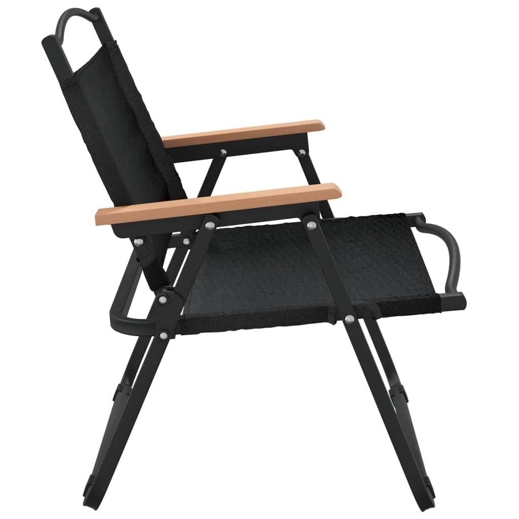 2 sedie da trekking in tessuto Oxford nero 54 x 43 x 59 cm, telaio in acciaio verniciato a polvere, sedie pieghevoli da picnic per campeggio e giardino, resistenti fino a 110 kg.