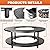 Fire Pit Surround Tabletop for Solo Stove Bonfire 1.0&2.0 and Ranger 1.0&2.0, 41" Fire Pit Surround Tabletop with Wood Storage Shelf, Powder-Coated Steel Surround Tabletop with Extra Space