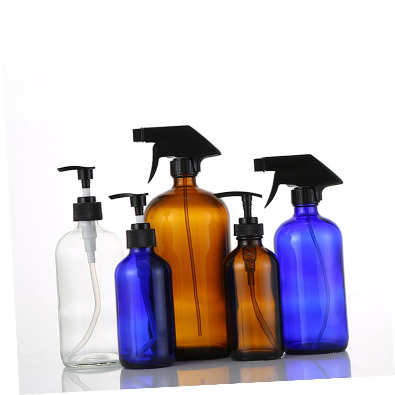 2 Sprühflasche Stück Glas, Wiederbefüllbar, 500ml Braune für Reisen