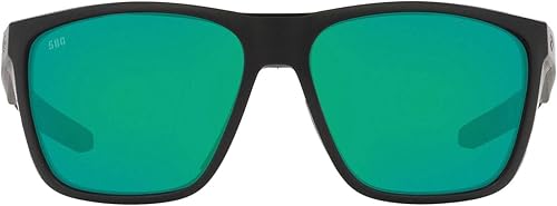 Costa Man - Gafas de sol con montura negra mate, lentes de espejo azul, 2.44 pulgadas