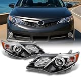 Toyota Camry SE Version Black Projector Headlights Lamp Driver Left + Passenger Right Replacement