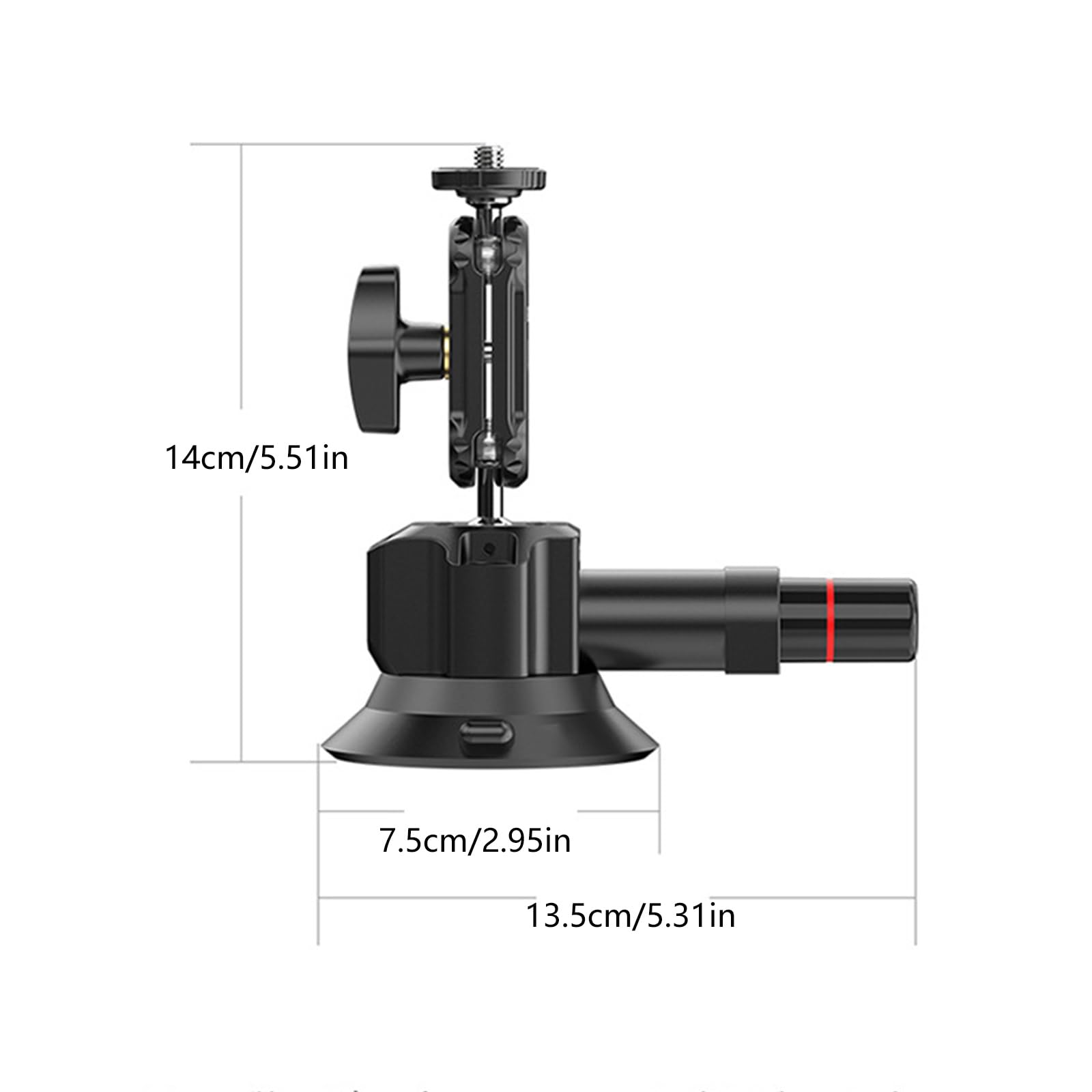 Przedłużenie uchwytu z przyssawką 7 cm do kamery sportowej aluminiowy uchwyt o nośności 20 kg stojak na przyssawkę