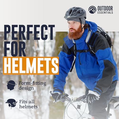 Image of OutdoorEssentials Skull Cap Helmet Liner for Men - Winter Beanie Hat for Running, Skiing, Cycling - Ultimate Thermal Retention & Performance Moisture Wicking - Fits Under Helmets