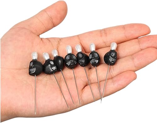 Miniatura 2 de BLESSUME 7pcs Candle Magick Ritual Pins Skull Top (negro)