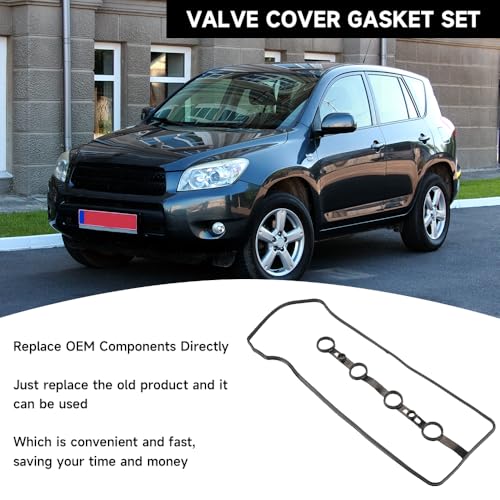 Image of Engine Valve Cover Gasket - Compatible for Toyota Corolla 2009-2010, Camry 2002-2009, RAV4 2001-2008, Highlander 2001-2007 for Scion xB 2008-2015 - Replace Part 11213-0H040