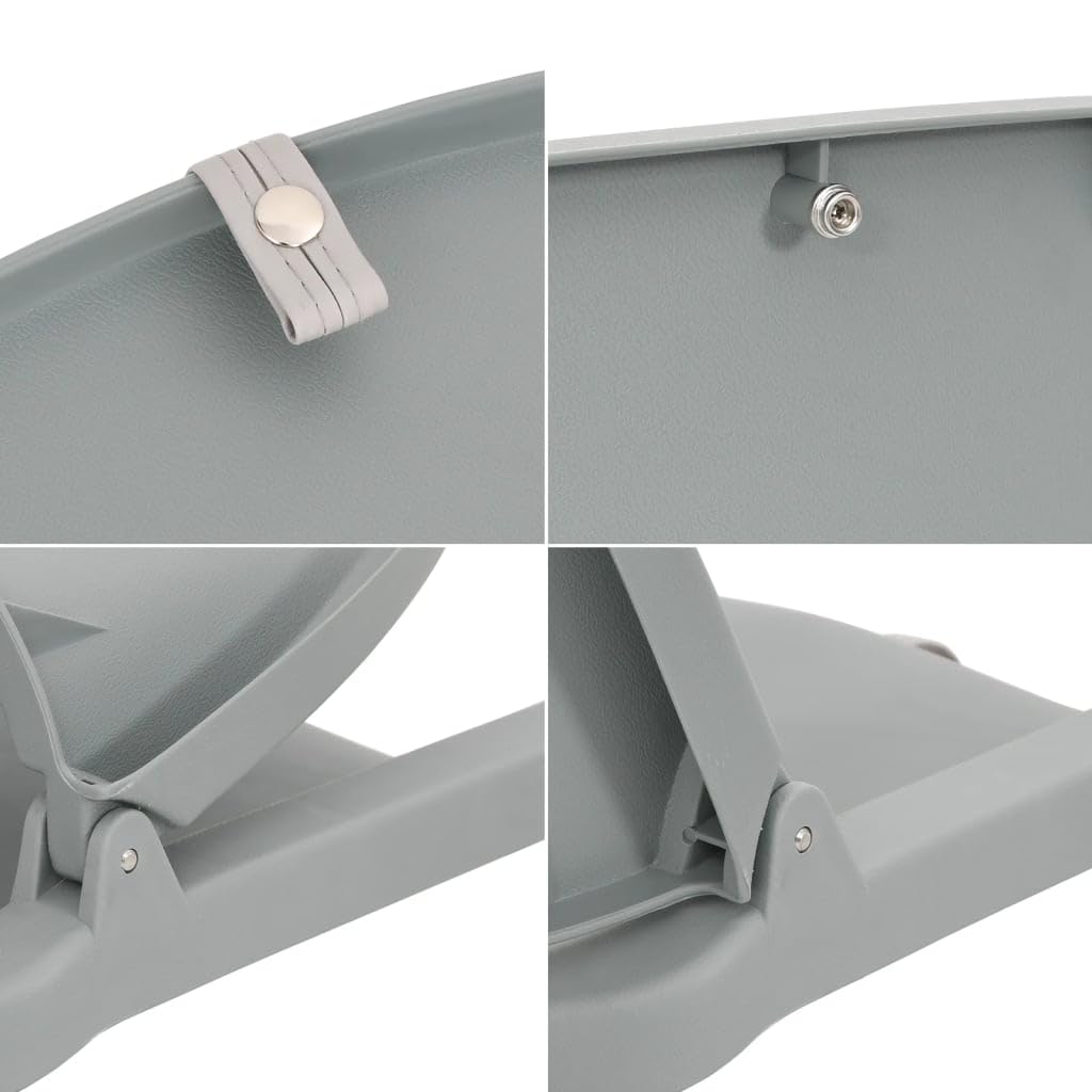 Set di 4 sedili per barca pieghevole grigio con console regolabile, plastica e acciaio verniciato a polvere, 48 x 51 x 41 cm, per barca, yacht e barca a vela