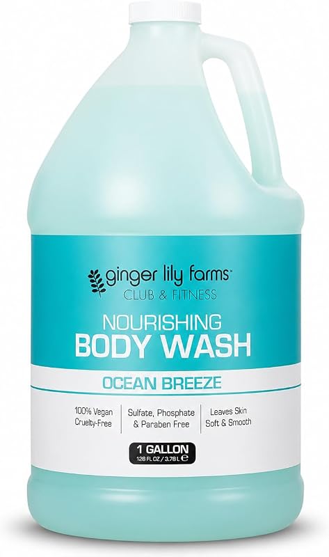 Sabonete líquido corporal Ginger Lily Farms Club & Fitness Ocean Breeze, 3,79 L