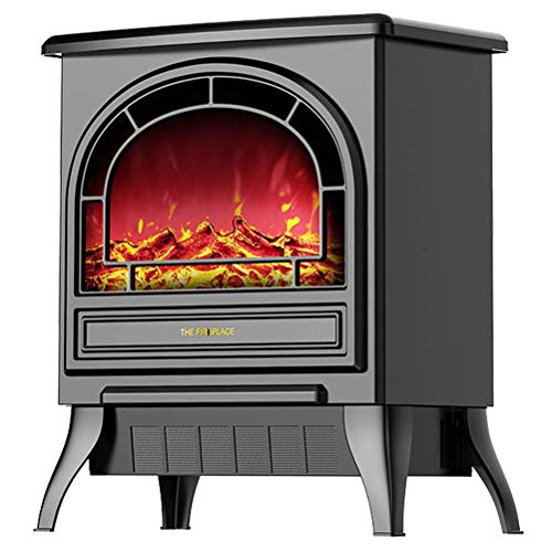 Elektrische Kaminheizung freistehende elektrische interne Kaminheizungsflamme mit Holzofeneffekt mit Fernbedienung 2 Heizstufen 2 Farben