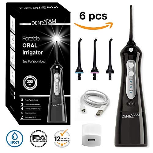 Water Flosser Cordless Oral Irrigator - Teeth Cleaner Water Floss - Rechargeable Portable Oral Irrigator for Travel and Home
