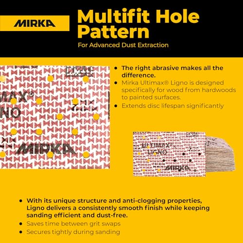 Image of Mirka Abrasive Sheets Ultimax Ligno 3 x 5 Inch Grit P220 50 Pack