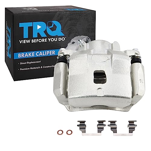 Image of TRQ Front Right Brake Caliper w /Bracket Passenger Side | For 2005-2008 Chevrolet Cobalt 2008-2010 HHR 2007-2009 Pontiac G5 2005 Saturn Ion