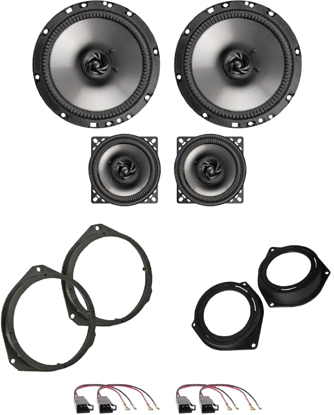 Kit 4 Casse Auto Ipnosis Per Fiat Punto E Grand Punto - Woofer 16,5 Cm E 10 Cm Con Supporti