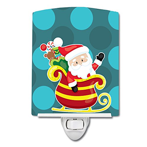 Lámpara de mesa de noche de cerámica con diseño Santa Claus trineo miniatura 1