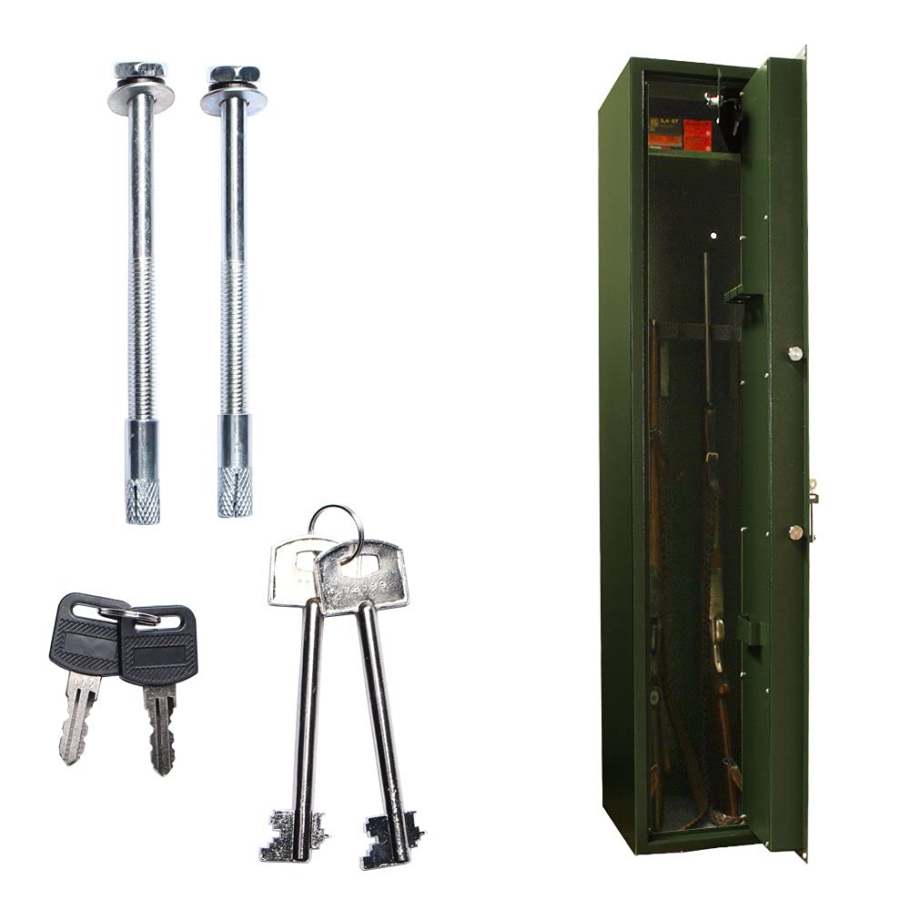Profirst Tree 5 Waffenschrank Munitionsschrank, Doppelbartschloss inkl. 2 Schlüssel, Innentresor separat absperrbar, Waffenhalter, Putzstockhalterung, Befestigungsmaterial