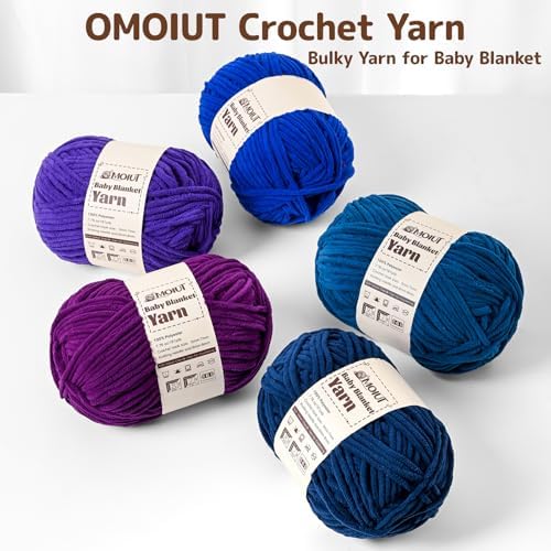 Fluffy Chunky Yarn for Crocheting, Chenille Crochet Yarn 6 Super Bulky, 2 Pack of 161 yds/7.76 oz Baby Blanket Yarn, Soft Velvet Yarns for Knitting Amigurumi&DIY Crafts/Hats/Socks(2 Candyfloss) — view 5