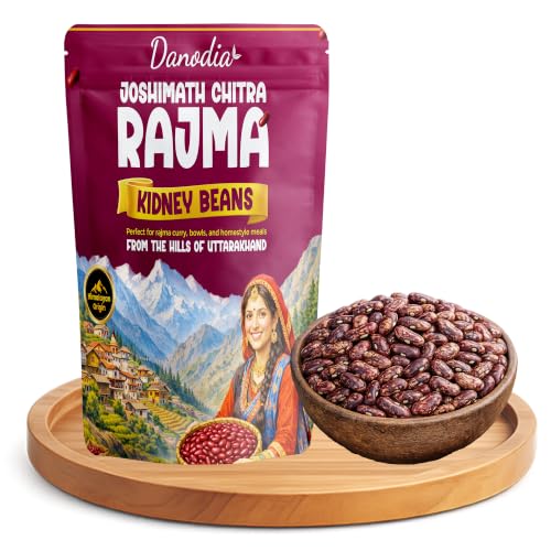 Danodia Foods Joshimath Chitra Rajma Beans, Whole Dried, 2 lb, Pantry Pack