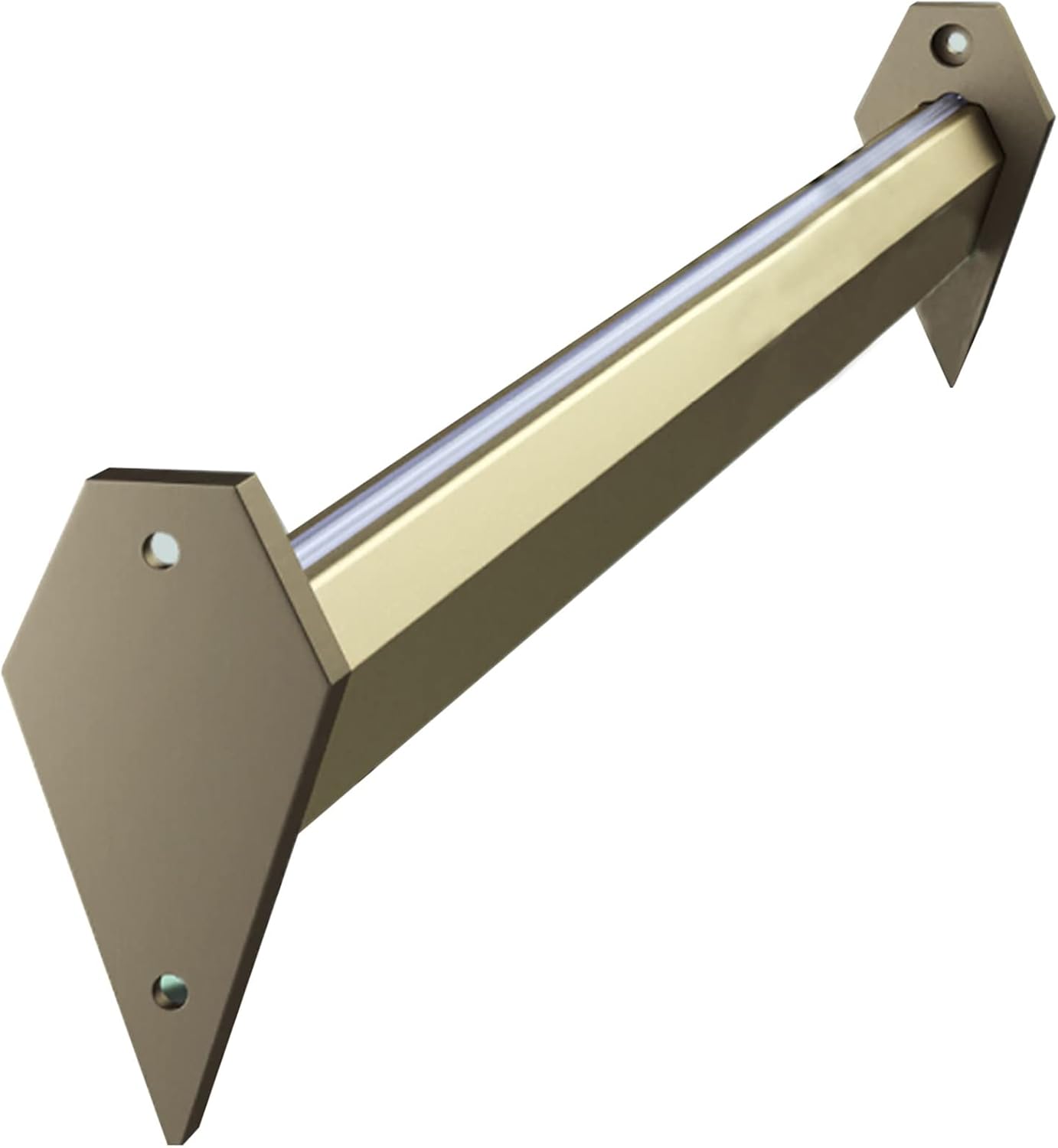 Wall Mount Gold Closet Rod from 38Cm to 160Cm, Aluminum Alloy Hanging Clothes Rod for Balcony/Laundry Room/Wardrobe, with Non-Slip Silence Strip/Gold/18In