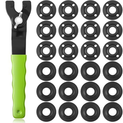 Hicarer 25 Pcs Angle Grinder Nut Angle Grinder Wrench Kit 5/8-11 Flange Metal Lock Nut Wrench Compatible with Dewalt/Makita/Bosch/Hitachi/Metabo (Green)