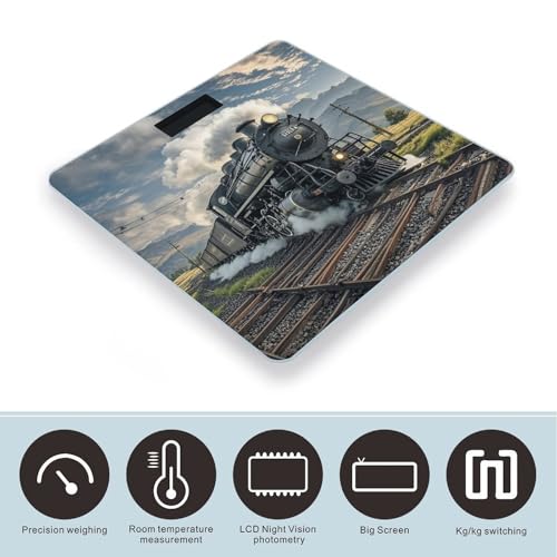 Báscula digital de baño con diseño loco de vapor miniatura 3