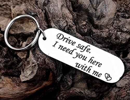 Image of Customize Personalized Laser engraved Drive Safe Keychain Gifts for Husband Dad Boyfriend Valentines Day Father's day Birthday