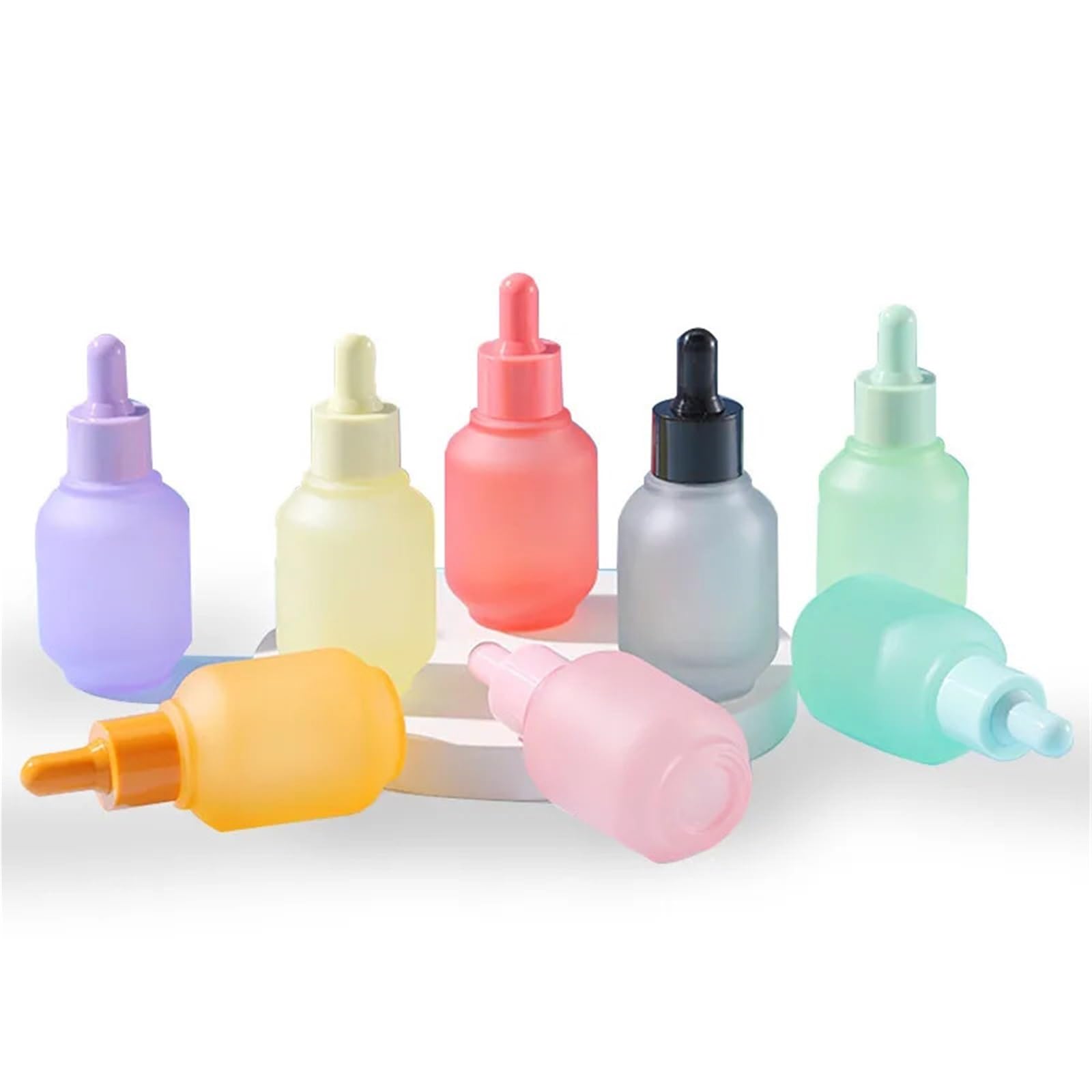 Gotero Botella de vidrio esmerilado rojo for aceite esencial, botellas cuentagotas púrpuras 30ml, contenedor viaje perfume(Purple,20PCS_30ML)
