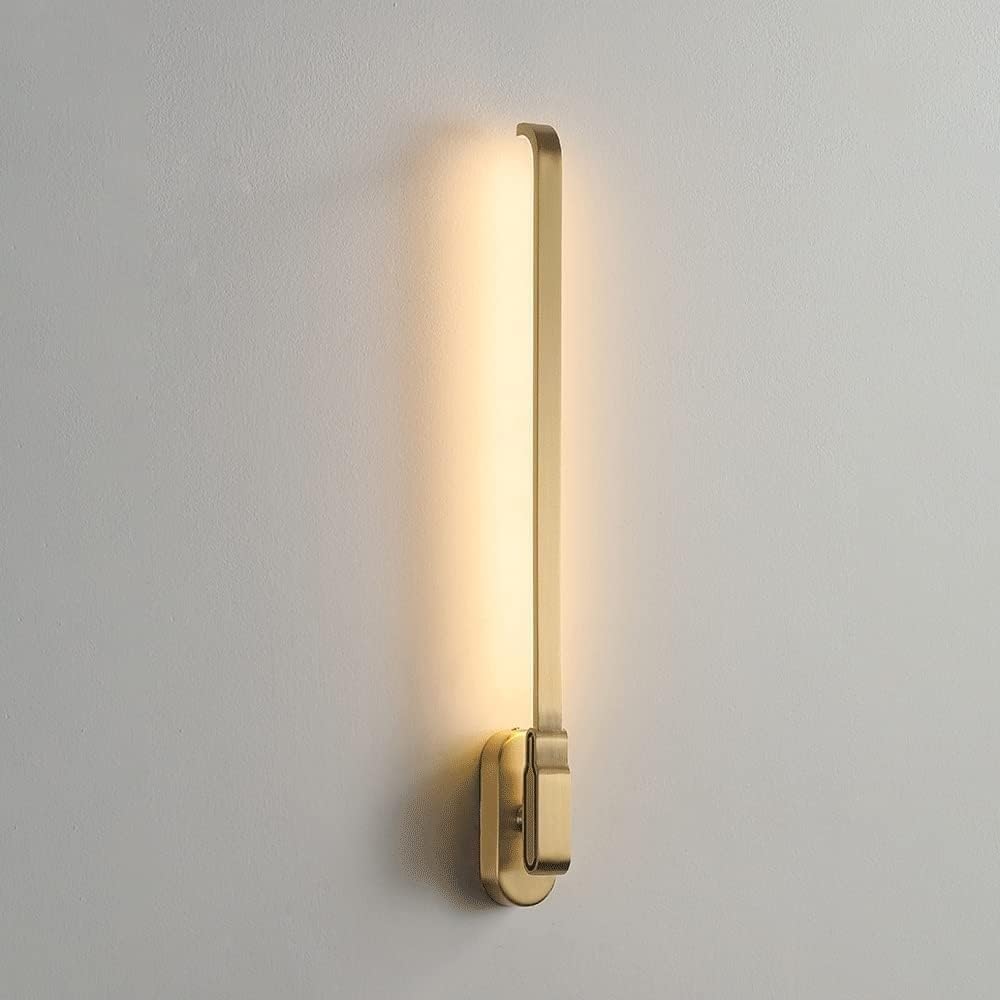 HCZKIUJY Brass Vintage Wall Light Fixtures Bedside Background Lamp Long Strip Sconce 5W LED Vanity Fixture Wash Lights Wall-Mounted Lamps (Default)