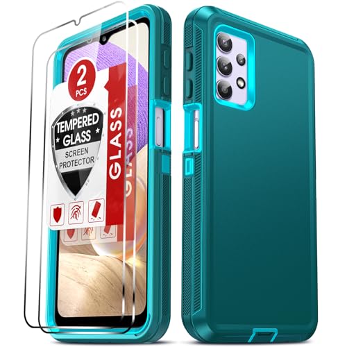 Coque Samsung A32 5G en caoutchouc blindé 3-en-1 avec double vitre de sécurité
