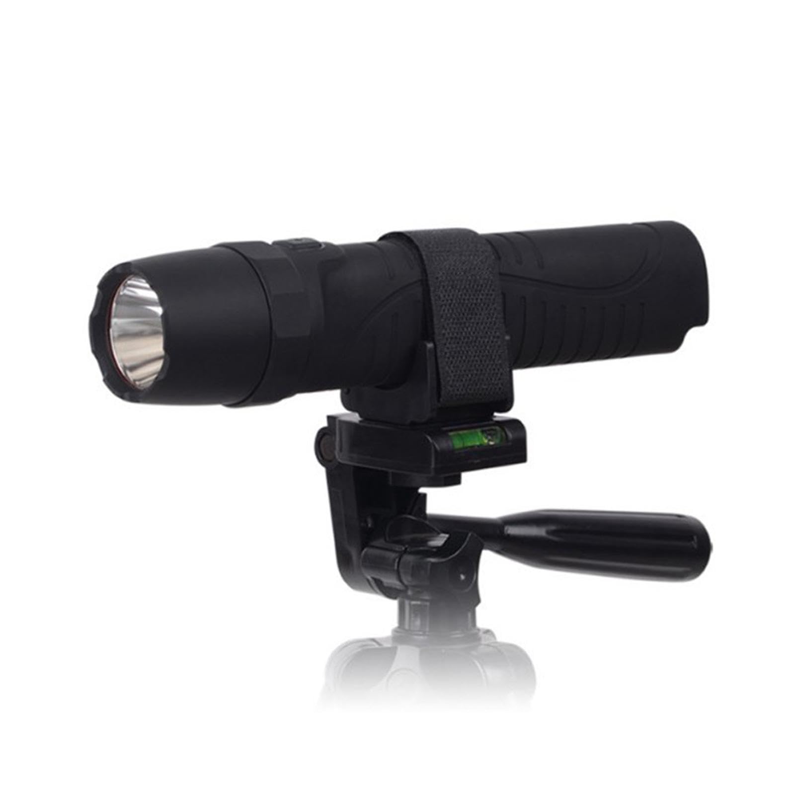 kowaku Flashlight Mounting Bracket Torch Mounting Bracket Portable Rubber Black Professional Versatile Accessories Flashlight Holder, 2 Piece