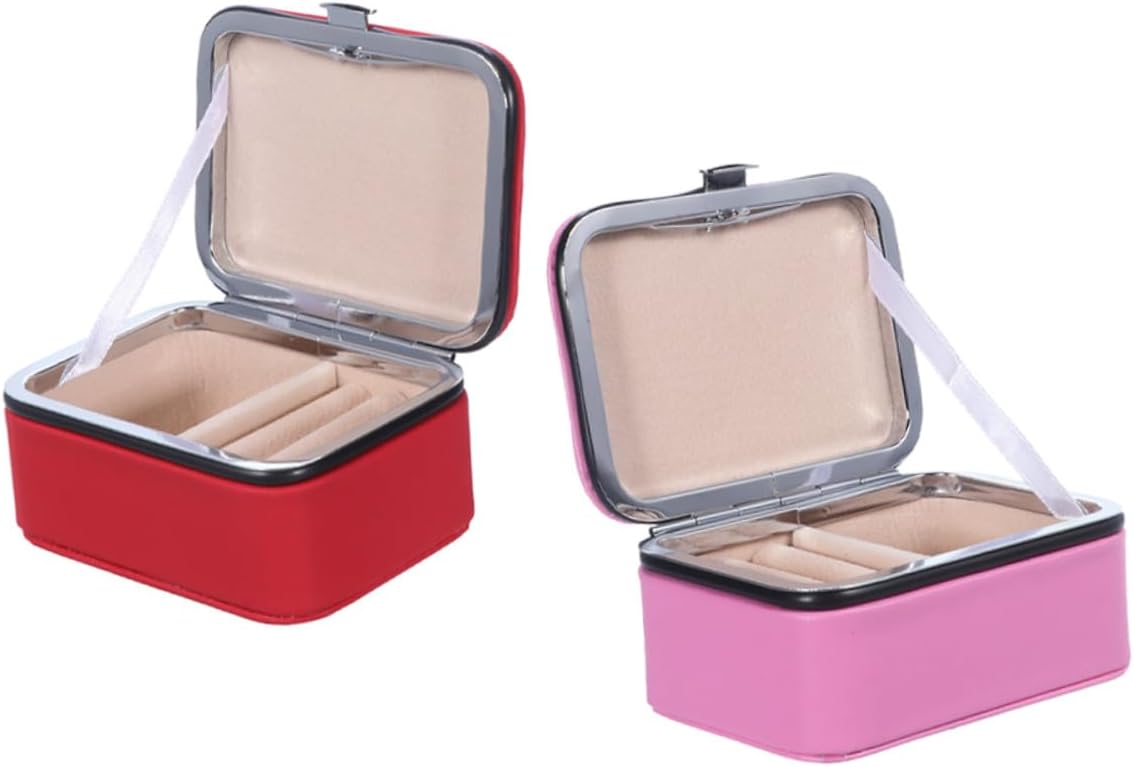 Portable Mini Jewelry Box Set for Women Travel Jewelry Organizer Case with Drawer Trays Storage for Rings Earrings Necklaces