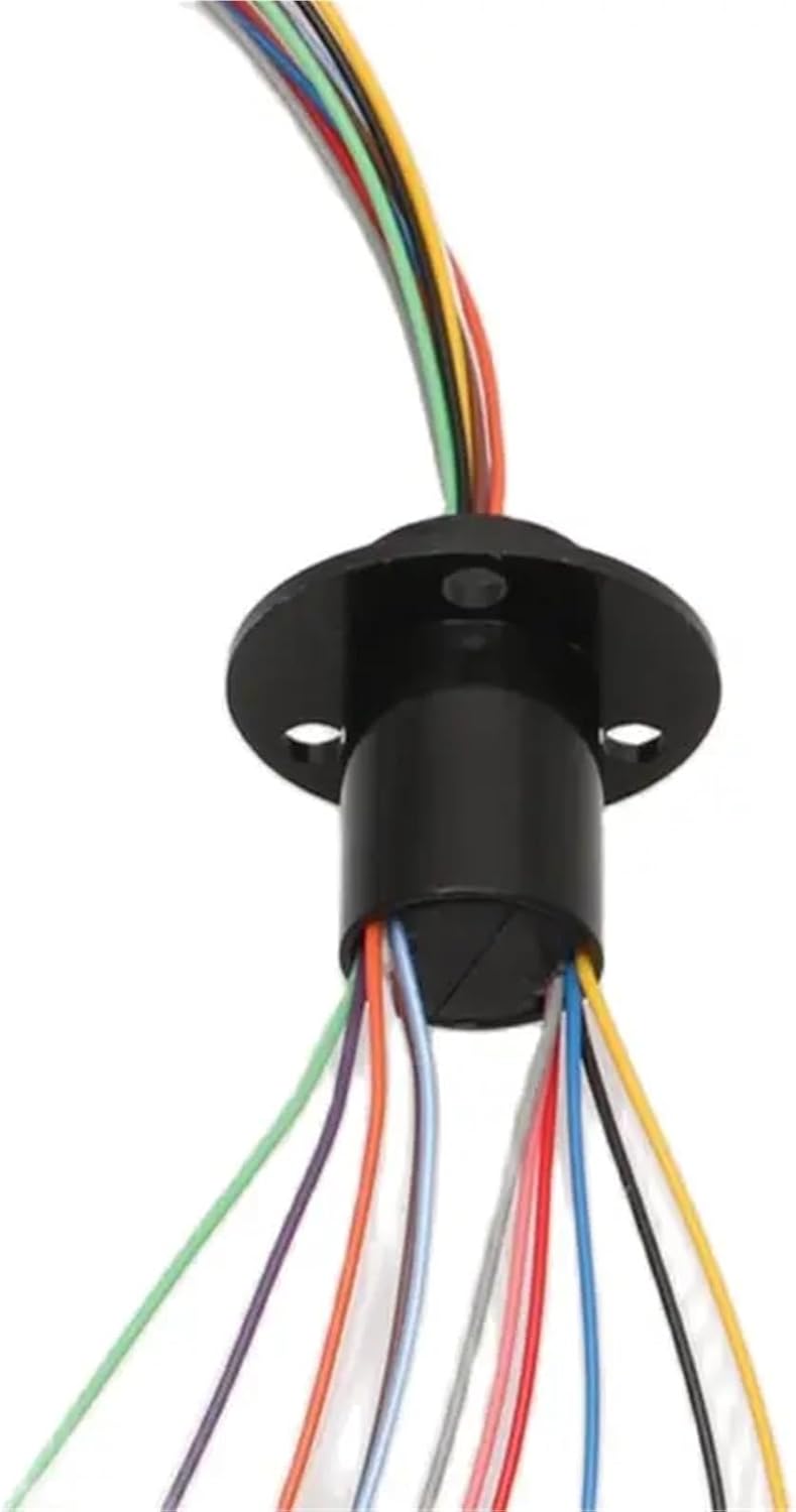 1PCS Micro Slip Ring 2/4//6/8/12/24 Wires 2A 12.5mm/15.5mm Rotor Stator Conductive-ring Rotate 360 ​​Degrees for Dining Table(Dia 12.5mm 12CH 1.5A)