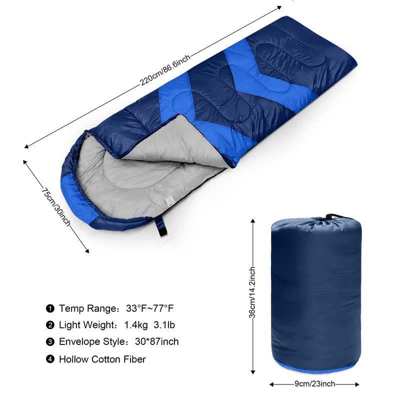 Tesmien Sleeping Bag for Adults & Kids 3-4 Season Warm Weather and Winter Lightweight - Image 2