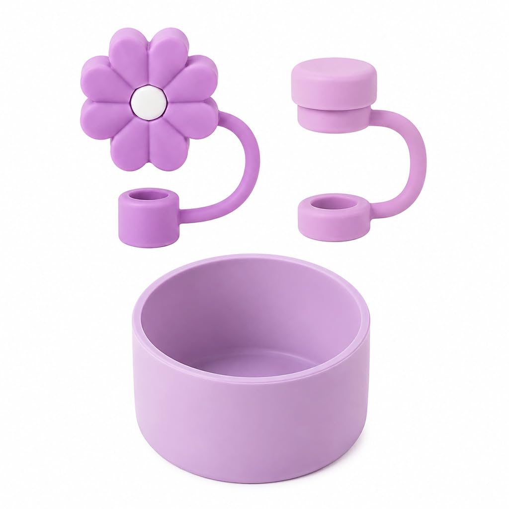 Silicone Boot and Straw Cover Set Decorative Dust Caps Cover | Decorative Dust Caps in Mushroom and Flower Designs for Scratch Resistance and Everyday Protection-image-31