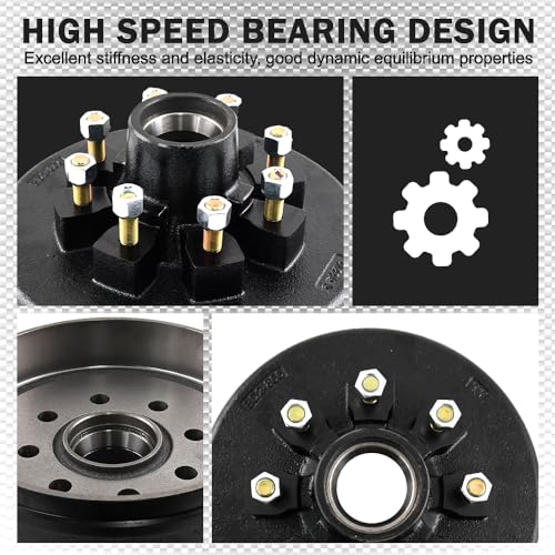 TPZZ 12"x 2" Trailer Brake Drum Kit 8 on 6.5" Replacement for 7000 lbs Axle,8 Bolt Trailer Brakes kit -008-219-04-22004K by TPZZ - Image 3