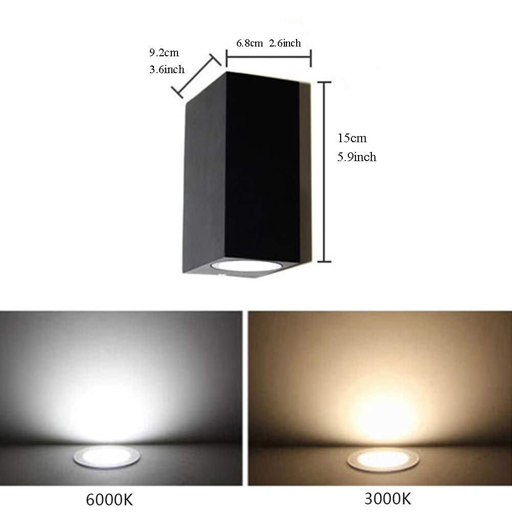 Nowoczesna lampa ścienna LED do użytku na zewnątrz, 6 W, aluminiowa, wodoodporna IP65, oświetlenie wewnętrzne, oświetlenie do przedpokoju, drzwi, ciepła biel, 3000 K