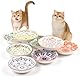 Katzennapf Flach Katzenfutter Napf Futternapf Katze Keramik Katzenteller Katzenschüssel Fressnapf Katze Napf Katzenfressnapf Katzen Napfset Futternapf Fressnapf Katze Keramik Futterschale (8 pcs)