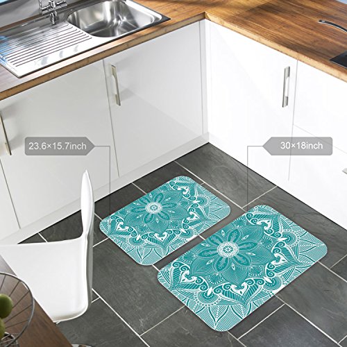 Doormat Turquoise Mandala Floral Printed Entrance Floor Mat Rug Indoor/Outdoor/Front Door/Bathroom Mats Rubber Non Slip #TOP2