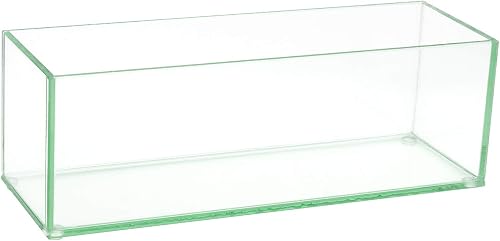 Royal Imports Flower Glass Vase Decorative Centerpiece for Home or Wedding - Oblong Rectangle Shape, 12" Long, 4" Hx4 W Opening, Clear