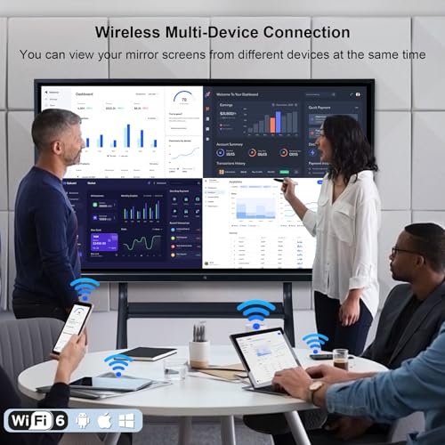 Image of 75 inch Smart Board, 4K UHD Interactive Whiteboard, Digital Touchscreen Smartboard with Open App Ecosystem & Dual System, Ideal for Classroom, Home, Office, Business (Wall Mount Included)