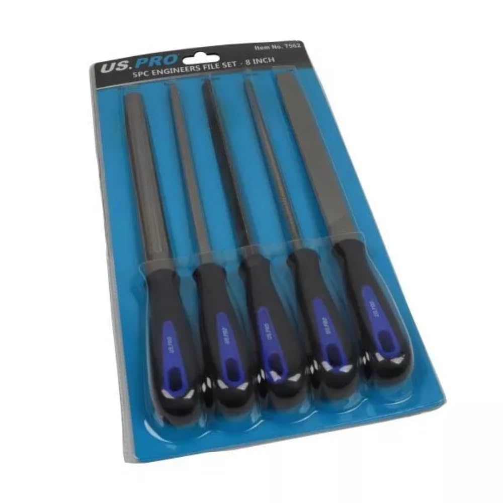 Us Pro Tools 8" 5Pc Engineers File Set SquareFlatHalf RoundRoundTriangular 7562 from B&Q