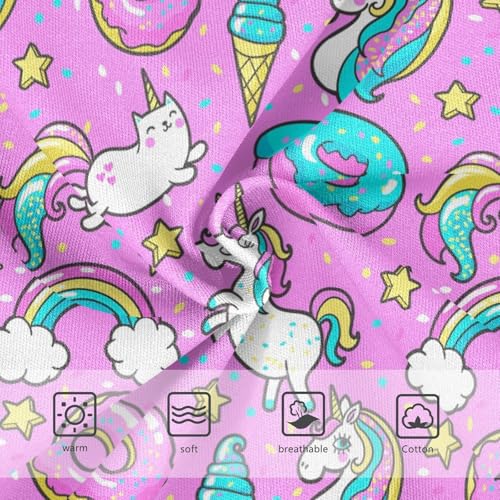 Wusikd Unicorn Girls' Underwear Cotton Donut Rainbow Girls Briefs Soft Toddler Underwear 6T3