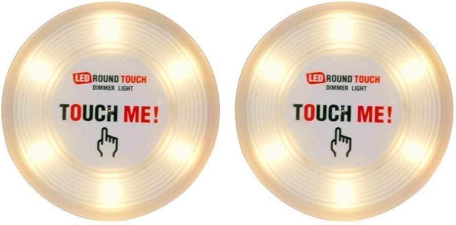 NO NO Extra Large Size 6 Super Dimmable Touch Battery Operated Stick-on Led Lamp Night Perfect for Closets,Cabinet,Basement,Kitchen,Storage,Bedroom,2 Pack, Tap Light-Warm