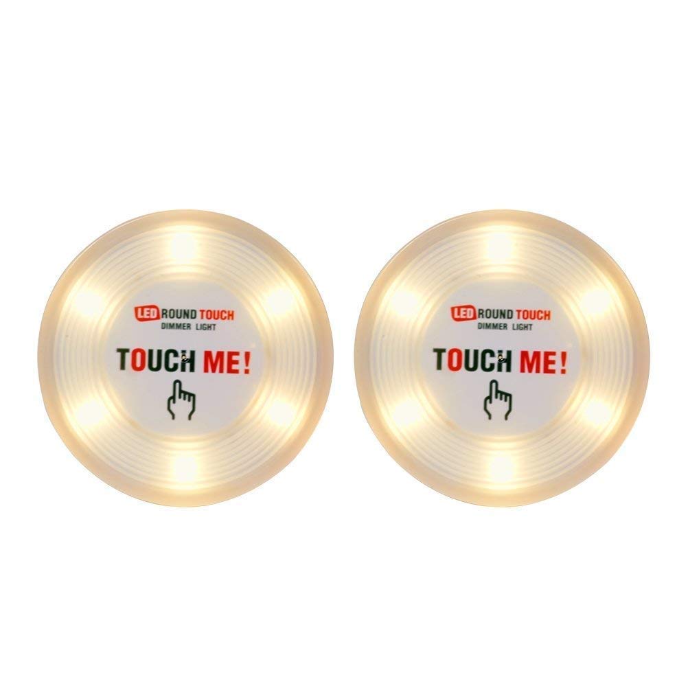 Ledinus Extra Large Size 6LED Super Warm Light Dimmable Touch Light Battery Operated Stickon