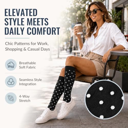 Image of Copper Compression Socks Women & Men Circulation(6 pairs) - Best for Running, Nursing, Hiking, Recovery & Flight Socks