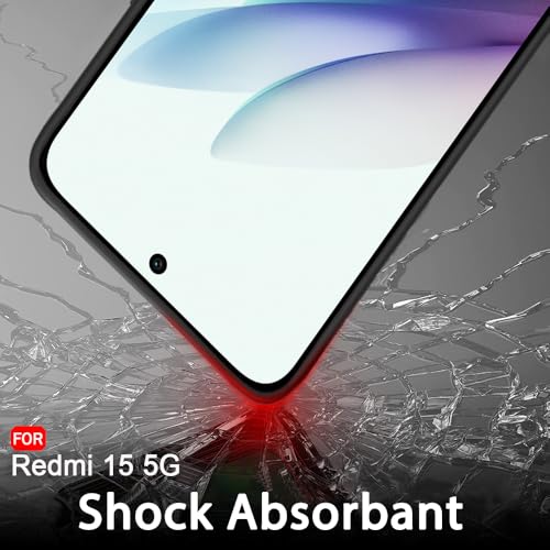Image of TheGiftKart Sleek Back Cover Case for Mi Redmi 15 5G | Slim Fit Protective Design | Ultra Matte Finish | Camera Protection Bump | Soft Silicon Back Cover Case (Silicone, Black)