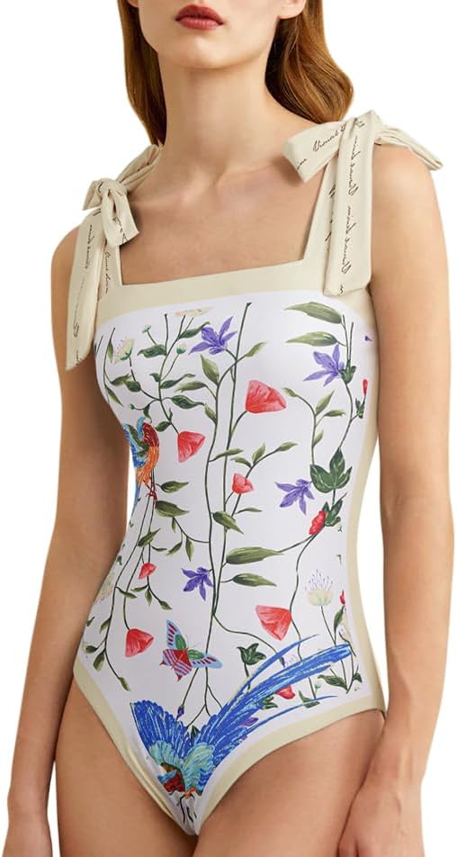 SKAYS Reversible Floral One Piece Swimsuit Women Bathing Suit Vintage Cute with Adjustable Straps Swimwear - Image 4