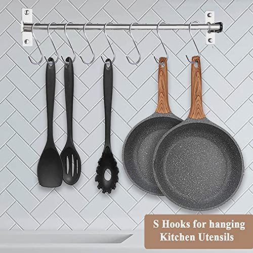 30 Pack ESFUN 3.7 inch Metal S Hooks Steel S Hooks Plants Hanging Hangers for Kitchen Pans Pots Bags Purse Jeans Jewelry Towels