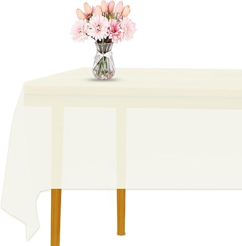 Paquete de 3 manteles de plástico desechables de alta calidad para fiestas, manteles rectangulares de 54 x 108 pulgadas, mesas de 6 a 9 pies para