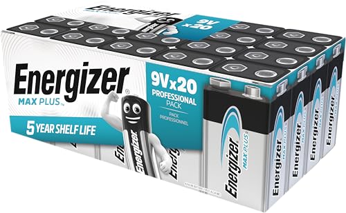 Energizer Max Plus Lot de 20 Piles alcalines 9 V